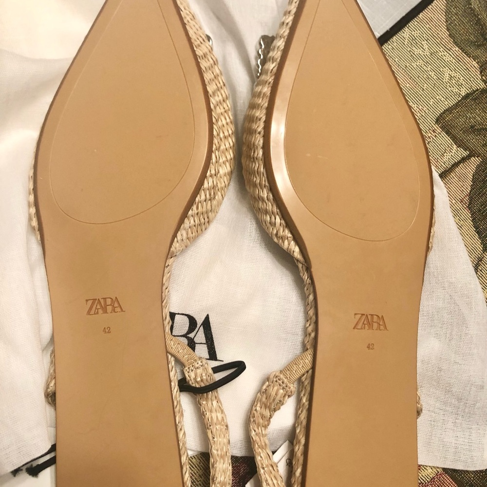 Zara pearl embellished flat slingbacks NWT - Picture 9 of 9